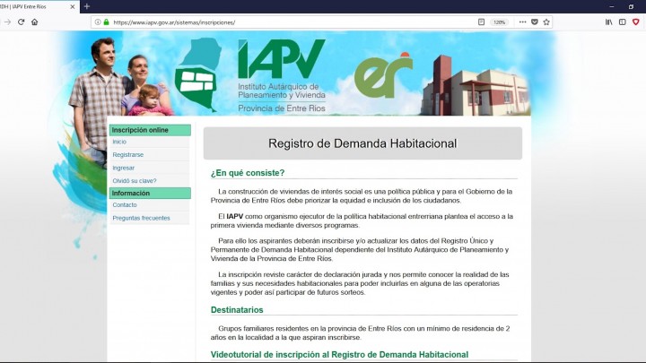 M&aacute;s de 10.000 familias ya se inscribieron en el registro online de IAPV