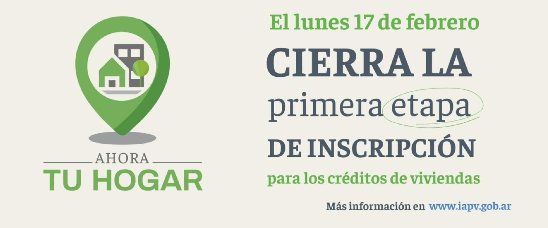 Ahora Tu Hogar: El lunes finaliza la primera etapa de inscripci&oacute;n para los cr&eacute;ditos