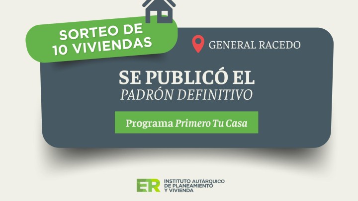Padr&oacute;n definitivo para el sorteo de 10 viviendas en Racedo