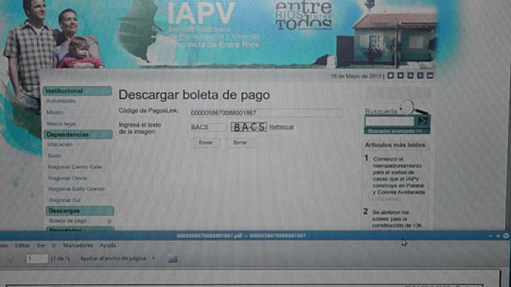 Adjudicatarios de viviendas sociales podr&aacute;n imprimir boleta de pago desde p&aacute;gina web del IAPV